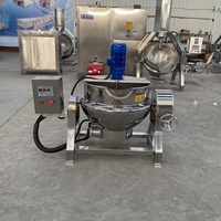 Industriële stoomgejackete ketel met roerder, gas- of elektrisch aangedreven kookpot voor de verwerking van jam, saus, soep, snoep en honing