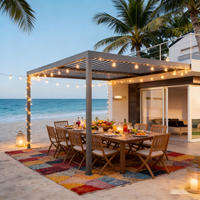 Pérgola Exterior Inteligente de Aleación de Aluminio con Revestimiento Inclinable, Protección para Todo Clima, Resistente a la Nieve, Sensores de Viento, Control Remoto, Ecológica