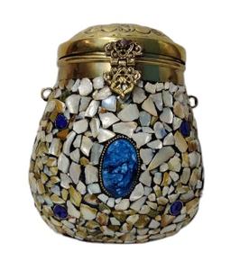 Potli อินเดียกระเป๋าสลิงแม่ของมุกธรรมชาติบอลรูปร่างอินเดียแต่งงานเจ้าสาวทางเลือกโลหะสีทองสายกระเป๋า - Product Image 2