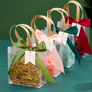 Sac fourre-tout de haute qualité sacs à provisions réutilisables en vinyle transparent plastique PP PVC sacs-cadeaux pour les entreprises