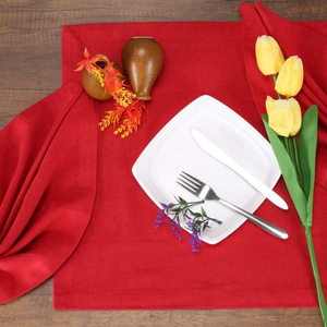 Serviettes en lin 100% faites à la main de haute qualité brodées et lavables serviettes de luxe pour la cuisine de mariage en coton jetable - Product Image 1