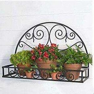 Wholesale Garden Decoration Black Powder Coated Wall Mount <strong>Indoor</strong> Iron Flower Pot Stand Rack <strong>Hanging</strong> Flower <strong>Baskets</strong> - Product Image 5