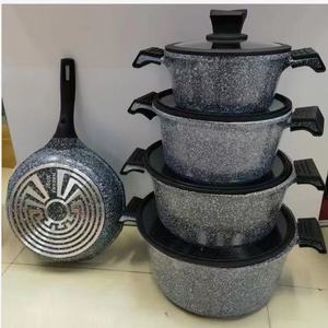Série de casseroles profondes 17 pièces, ensemble d'ustensiles de cuisine en granit, casseroles 20, 24, 28, 32 cm, poêle à frire 28 cm, <span class=keywords><strong>kit</strong></span> d'outils de cuisine en gros - Product Image 1