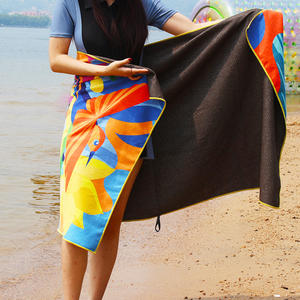 定制标志轻质环保快干超细纤维RPET回收无沙数码印花抗菌沙滩巾 - Product Image 4