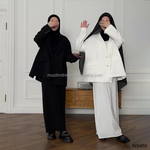 Su misura di alta qualità moda ufficiale da donna classica <span class=keywords><strong>con</strong></span> scollo a V a manica lunga <span class=keywords><strong>Blazer</strong></span> nero aderente <span class=keywords><strong>con</strong></span> <span class=keywords><strong>gonna</strong></span> lunga - Product Image 4