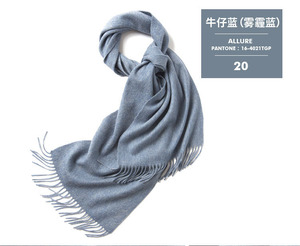 Bufanda de lana para mujer, bufanda de Cachemira suave tejida blanca de Color sólido, silenciadores mongoles, otras bufandas de invierno - Product Image 3