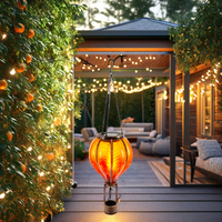 Lanterne solaire LED d'extérieur scintillante en forme de montgolfière, lanterne solaire avec flamme vacillante, lumières suspendues d'extérieur