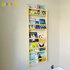 Montessori <strong>Children's</strong> Solid Wood Space-Saving Floating Wall <strong>Bookshelf</strong> with 4 Shelves Multi-functional for Nursery Kids' Cabinets - Product Image 4