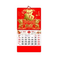 Calendriers chinois mensuels 2027 avec impression de serpent en feuille d'or, calendrier mural personnalisé avec logo