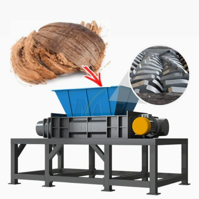 Model 800 Industrial Coconut Husk Shredder Machine Fiber Shell Waste Recycling High Efficiency Grinder Crusher System