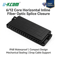 Boîtier de raccordement horizontal en ligne pour fibres optiques 6/12 cœurs, étanche IP68, pour câble de branchement, prix usine