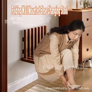 Memory Wooden Folding <b>Shoe</b> Bench <b>Wall</b> Mounted For Entryway Bathroom Foldable <b>Shoe</b> <b>Rack</b> - Product Image 2