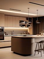 Ensembles d'armoires de cuisine modulaires sur mesure pour projets de décoration, design moderne, solutions de conception de modèles 3D, professionnel