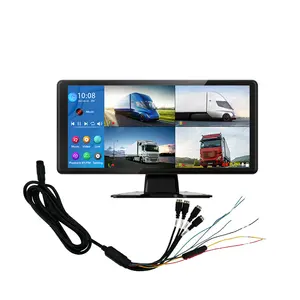 Monitor Lcd Mobil, Pemutar Dvd Mobil Alat Bantu Mundur Truk 4 Saluran AHD 10.36 360 Inci