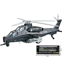 Modèle d'avion militaire en alliage 2024, simulation, friction, lumière, musique, hélicoptère WZ-10, jouets pour enfants