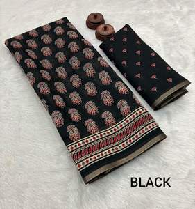 Modern Designer Soft <b>Linen</b> Saree with Zari Weaving Border and Beautiful Digital Print for Parties - Product Image 3