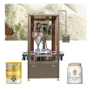 Máquina automática de llenado de latas, bote de proteína en polvo, batida de leche en polvo, con barrena