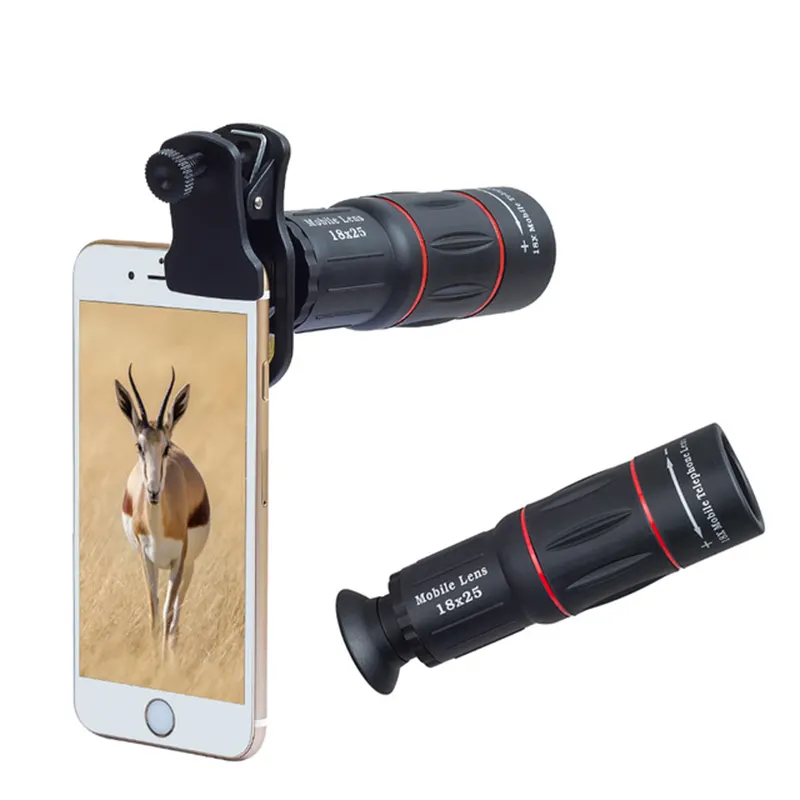เลนส์กล้องเทเลโฟโต้18X สำหรับ iPhone X Samsung Galaxy APL-T18,เลนส์กล้องเทเลโฟโต้โทรศัพท์มือถือพร้อมคลิปหนีบ S9