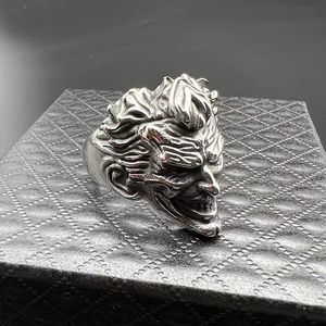 Punk <b>Ring</b> Men Stainless Steel Clown Face 3D Engraving Retro <b>Skull</b> Design Gift Jewelry - Product Image 4