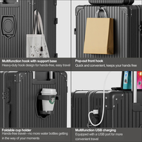 Élégant Ensemble de Bagages Cabine 20-14 Pouces Léger et Durable Valise Rigide avec Roues Pivotantes Trousse de Maquillage Approuvée par les Compagnies Aériennes