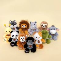 Peluche d'animal de la forêt de dessin animé Lion Abeille Singe, en polyester, 11-30 cm, accessoires, porte-clés de table, pendentif pour sac d'étudiant