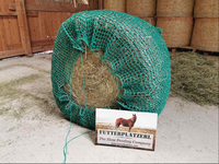 Sac à foin à alimentation lente 120x90cm, maille de 3,3cm, durable, sans nœuds, résistant aux UV, pour chevaux, chèvres et bétail