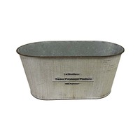 Oval BENTUK bulat Pot bunga buram penanam galvanis rumah pertanian ember timah logam wadah tanaman sedang