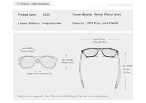 NINESUN 2024 gafas de sol clásicas de nogal para <span class=keywords><strong>hombre</strong></span> gafas polarizadas de madera UV400 proteger Retro antirreflectante 5520 gafas de sol - Product Image 4