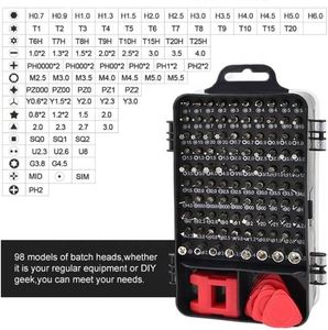 Juego de Destornilladores de Acero de Precisión de 124 Piezas, 101 Puntas, OEM Disponible, Punta Magnética para Reparación de Computadoras/Laptops, Alta Calidad - Product Image 4