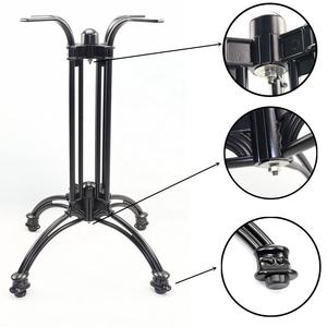 Lifepursee أثاث مقهى شعبي صب الألومنيوم في الهواء الطلق 4 أرجل قواعد الجدول - Product Image 2
