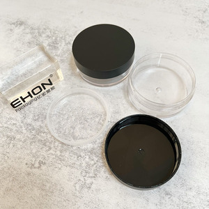 Pot à poudre libre rond vide avec tamis, couvercle vert clair, étui transparent pour poudre cosmétique, emballage de maquillage personnalisé - Product Image 5