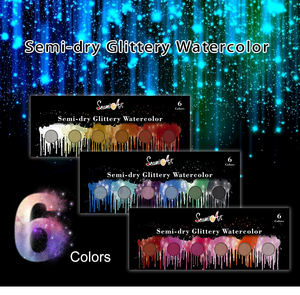 Seamiart Metallic Neon Wasserfarben <span class=keywords><strong>6</strong></span> Farben 3ml Kapazität Set für Papier - Product Image 2