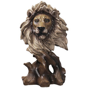 Personalizzato 36cm 14 "in resina di grandi dimensioni collezione di fauna selvatica corona di leone, 27cm re della foresta statua scultura, decorazione per la casa - Product Image 5