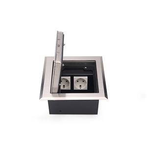 Caja de Conexión a Piso de Acero Inoxidable Impermeable IP66 con Módulos de Alimentación Dobles Empotrados - Product Image 5