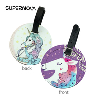 Étiquette de bagage en cuir double face personnalisée étiquette de nom de voyage vierge par sublimation cadeau de nouveauté