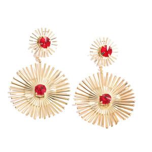 Boucles d'oreilles clous de style euro-américain, design audacieux et personnalisé, haut de gamme, géométriques circulaires et éclatantes - Product Image 5