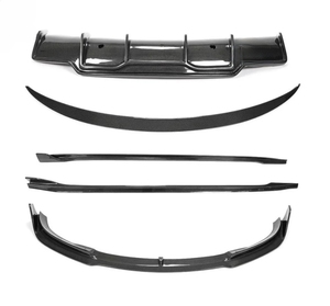 Paraurti Anteriore in Fibra di Carbonio Stile <span class=keywords><strong>V</strong></span> di Alta Qualità Nuovo per Tesla Model 3 2016-2021, Diffusore, Minigonne Laterali e Spoiler in Carbonio con Fissaggio a Bullone - Product Image 1