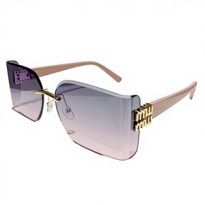 Nuevas Gafas de Sol Mui Home <span class=keywords><strong>Y2K</strong></span> Europeas Americanas sin Marco con Protección UV400 Superior, Retro, <span class=keywords><strong>Cyber</strong></span>, Populares, Estilo Millennium Spice Girls - Product Image 1