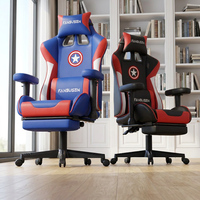 Silla Gamer Estilo Americano, Giratoria, Altura Ajustable, Respaldo Alto, Cuero Ergonómico, con Reposapiés
