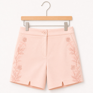 Shorts décontractés brodés pour femmes, taille haute, mode estivale, vêtements du bas élégants et confortables pour dames - Product Image 2