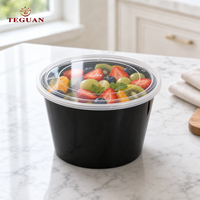 Conteneur alimentaire moderne en plastique PP de qualité alimentaire jetable de 70 oz, compatible micro-ondes, avec couvercle, emballage personnalisé pour la préparation des repas TeGuan