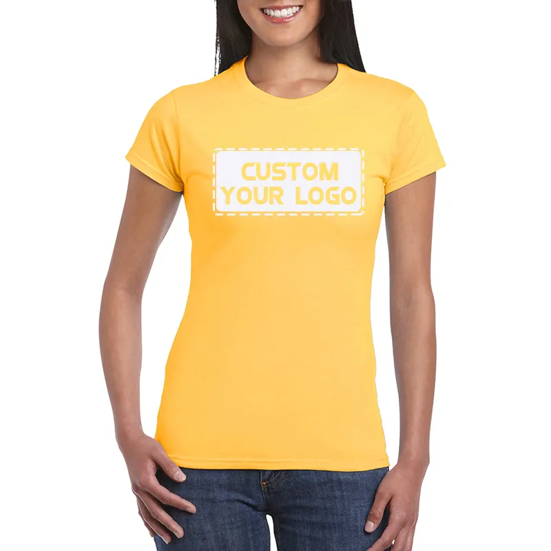 Femmes Dames Tops Slim Fit 100% Coton T-shirt Avec Personnaliser Transferts De Chaleur pour les t-shirts Impression Logo
