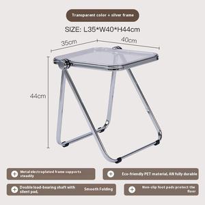 Table d'appoint et de chevet pliable moderne en acrylique transparent, modèle HC-H, pour le camping et la salle de séjour - Product Image 6