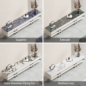 Mueble de <span class=keywords><strong>TV</strong></span> de acero inoxidable de lujo superior de mármol con pintura de madera personalizada de fábrica, aparador para hotel/hogar/Villa/apartamento - Product Image 5