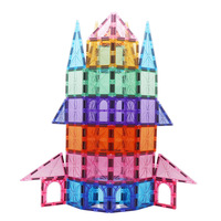 Wellbbplay 160 pièces, pack personnalisé de tuiles magnétiques étoiles, jouet éducatif pour l'apprentissage précoce et l'intelligence des enfants