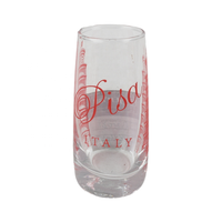 Gobelet en verre personnalisé créatif en forme de tour de Pise |   Verres à boire transparents souvenirs d'Italie |   Logo personnalisé en gros