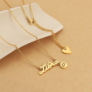 Collier <span class=keywords><strong>Horoscope</strong></span> Plaqué Or 18 carats, Design Creux, Lettre Personnalisée, Collier Signe du Zodiaque, Collier Signe Astrologique, Bijoux Islamiques - Product Image 3