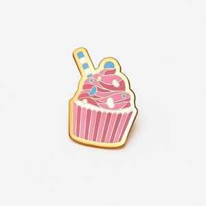 Broche Personalizado de Metal Esmaltado con Diseños de Cupcake, Macaron, Bebida, Café, Red Velvet, Espresso, para Solapa de Sombrero - Product Image 2