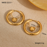 Grosir desain dipersonalisasi rumbai baja tahan karat 18K anting-anting melingkar kristal berlapis emas untuk wanita