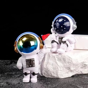 Astronaut Cake Toppers PVC Set Starry Blue Electroplated Reusable Birthday Party Decorations - Product Image 3